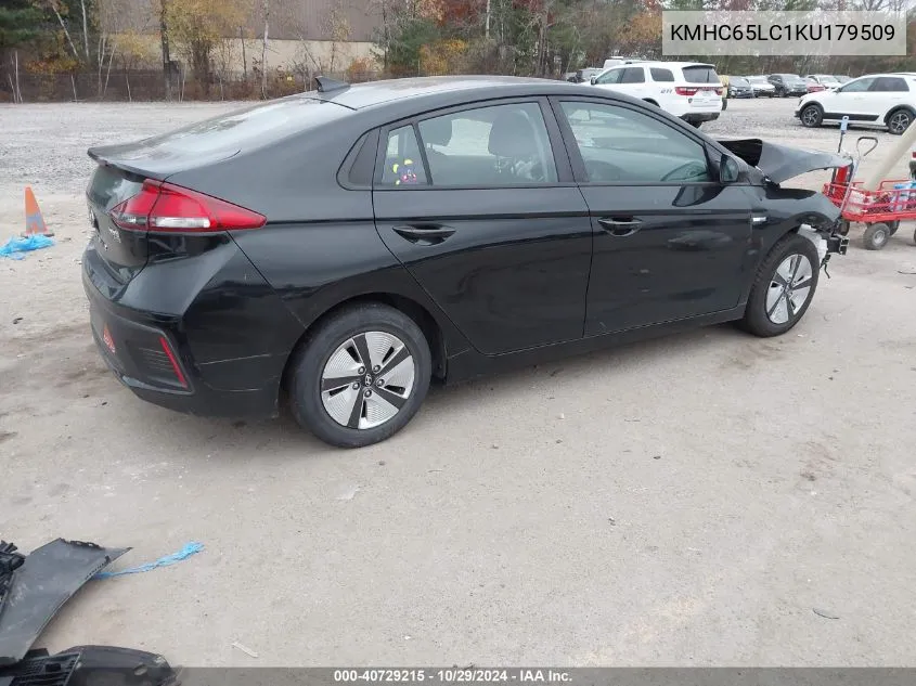 KMHC65LC1KU179509 2019 Hyundai Ioniq Hybrid Blue