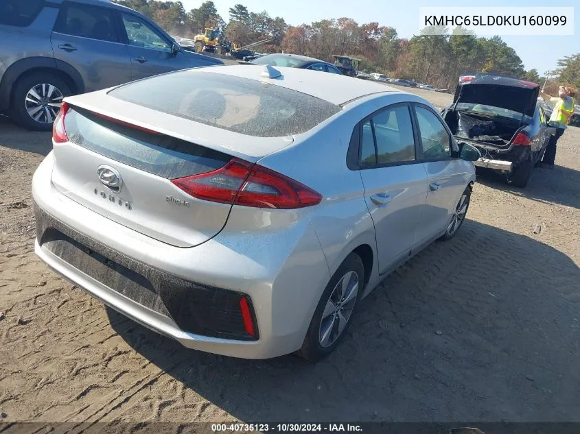 2019 Hyundai Ioniq Plug-In Hybrid VIN: KMHC65LD0KU160099 Lot: 40735123