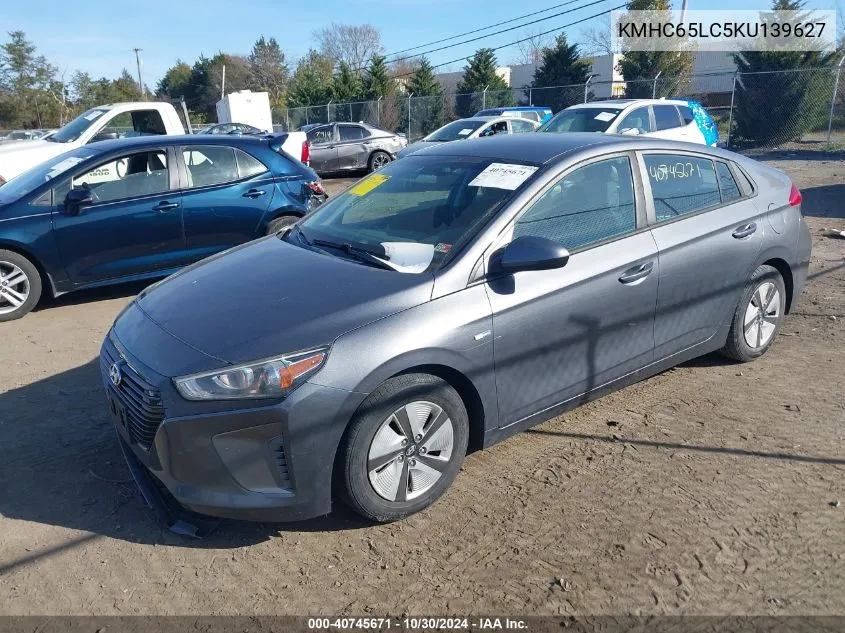 2019 Hyundai Ioniq Hybrid Blue VIN: KMHC65LC5KU139627 Lot: 40745671