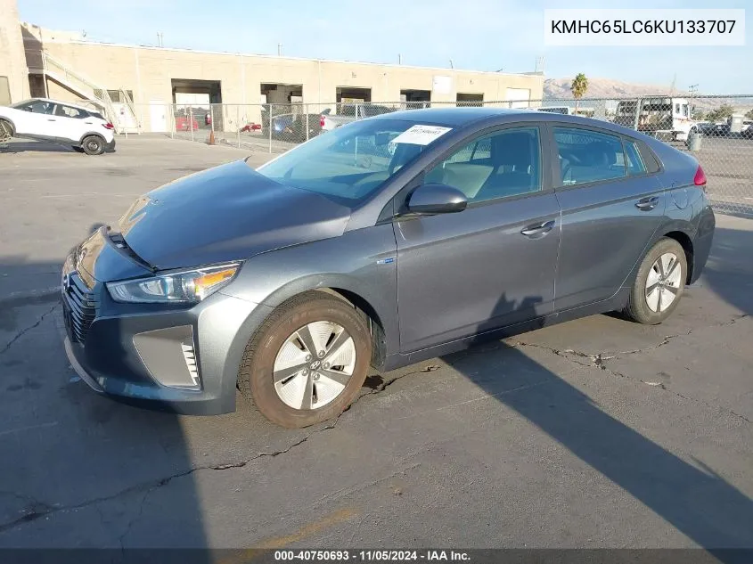 2019 Hyundai Ioniq Hybrid Blue VIN: KMHC65LC6KU133707 Lot: 40750693