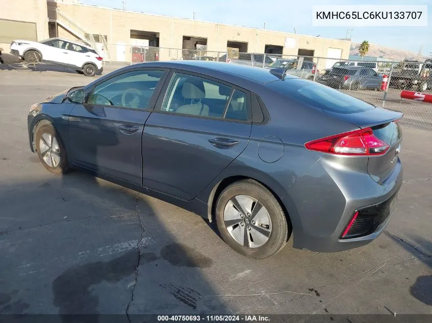 2019 Hyundai Ioniq Hybrid Blue VIN: KMHC65LC6KU133707 Lot: 40750693