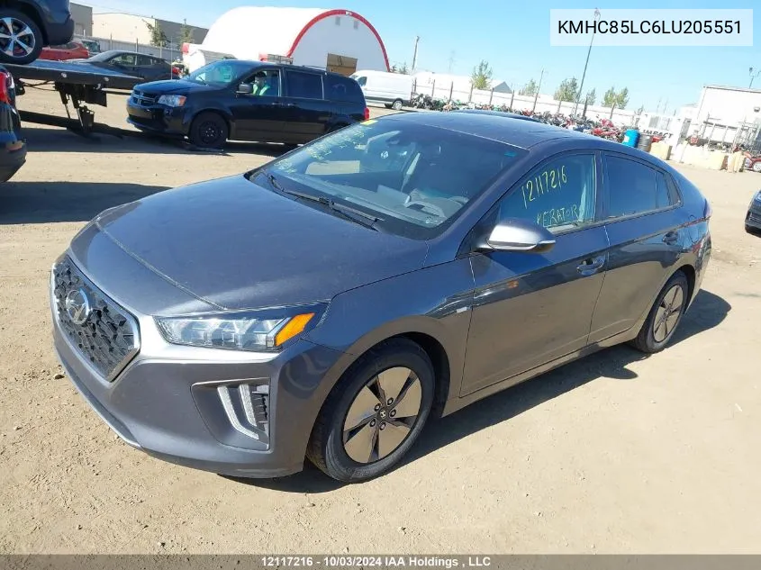 2020 Hyundai Ioniq Sel VIN: KMHC85LC6LU205551 Lot: 12117216