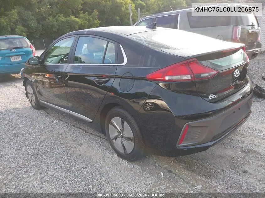 2020 Hyundai Ioniq Hybrid Se VIN: KMHC75LC0LU206875 Lot: 39735639