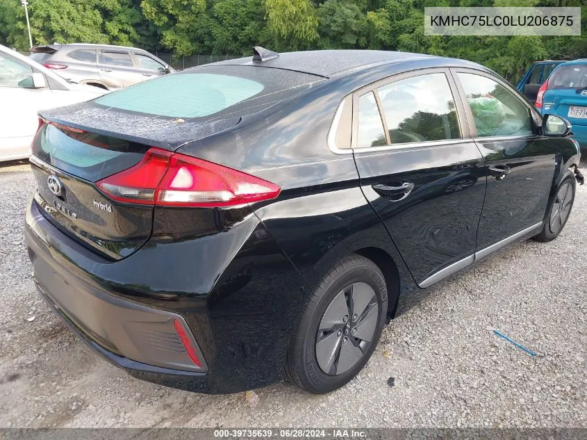 2020 Hyundai Ioniq Hybrid Se VIN: KMHC75LC0LU206875 Lot: 39735639