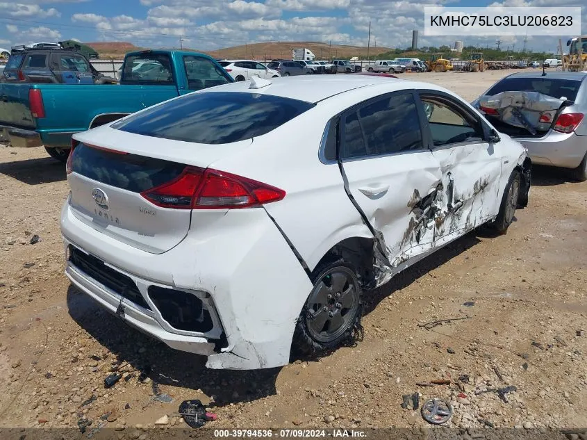 2020 Hyundai Ioniq Hybrid Se VIN: KMHC75LC3LU206823 Lot: 39794536