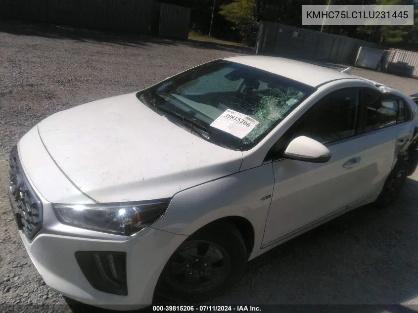 KMHC75LC1LU231445 2020 Hyundai Ioniq Hybrid Se