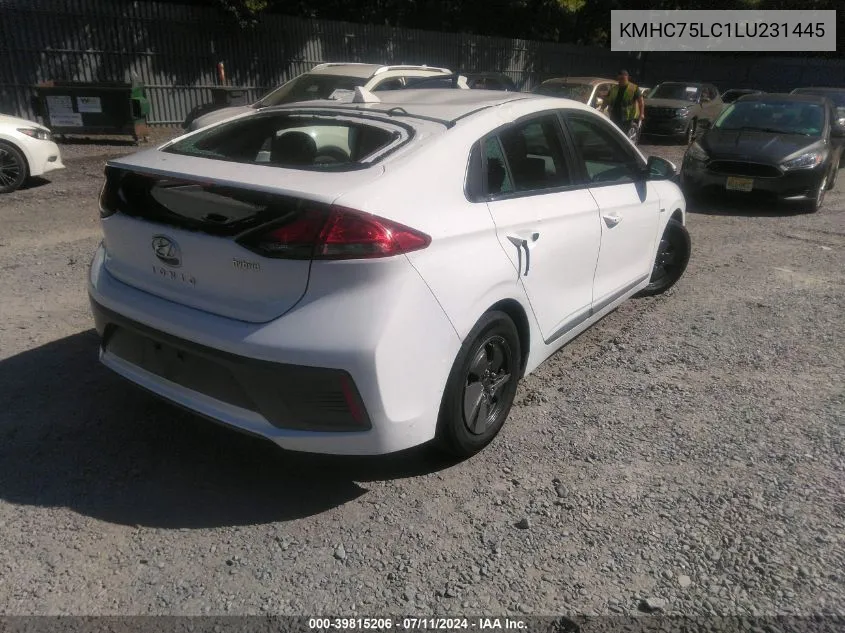 2020 Hyundai Ioniq Hybrid Se VIN: KMHC75LC1LU231445 Lot: 39815206