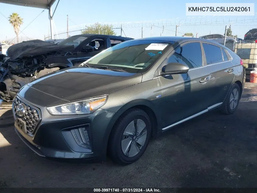 2020 Hyundai Ioniq Hybrid Se VIN: KMHC75LC5LU242061 Lot: 39971740