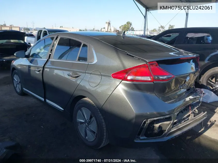 2020 Hyundai Ioniq Hybrid Se VIN: KMHC75LC5LU242061 Lot: 39971740