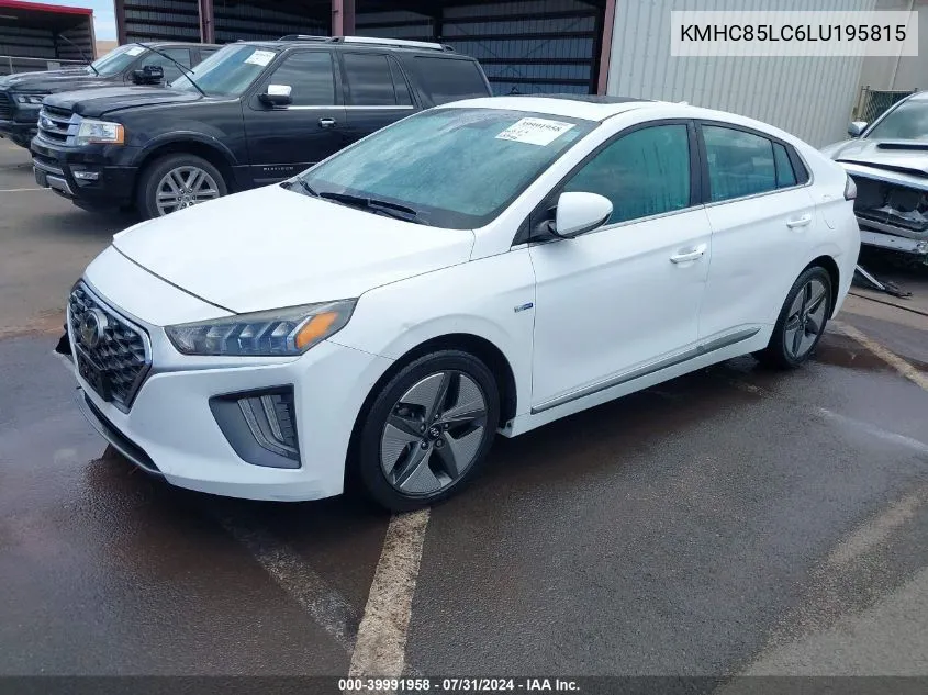 2020 Hyundai Ioniq Hybrid Sel VIN: KMHC85LC6LU195815 Lot: 39991958