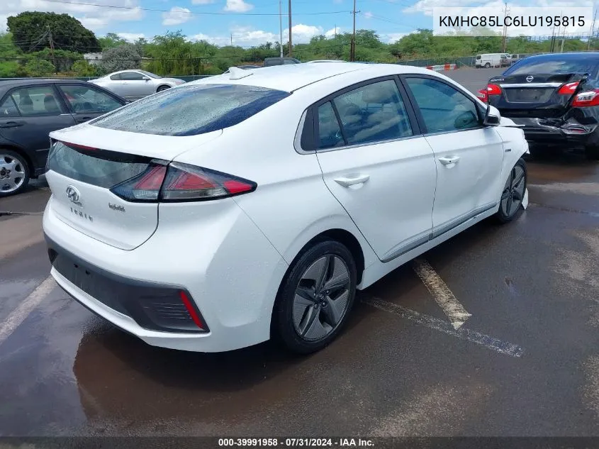 KMHC85LC6LU195815 2020 Hyundai Ioniq Hybrid Sel