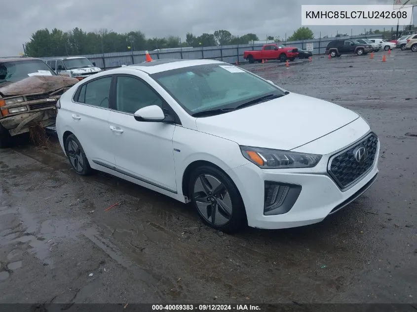 2020 Hyundai Ioniq Hybrid Sel VIN: KMHC85LC7LU242608 Lot: 40059383