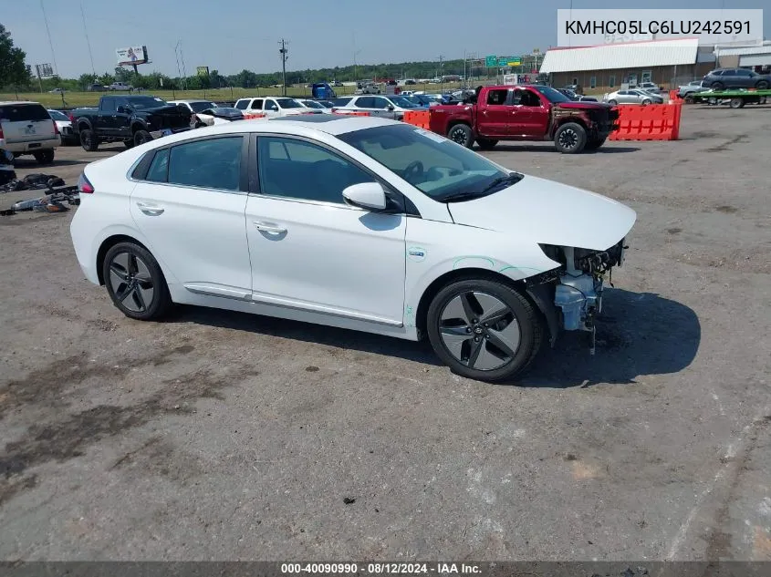 2020 Hyundai Ioniq Hybrid Limited VIN: KMHC05LC6LU242591 Lot: 40090990