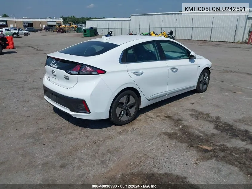 2020 Hyundai Ioniq Hybrid Limited VIN: KMHC05LC6LU242591 Lot: 40090990