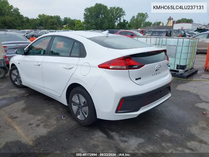 2020 Hyundai Ioniq Hybrid Blue VIN: KMHC65LC4LU237131 Lot: 40172694