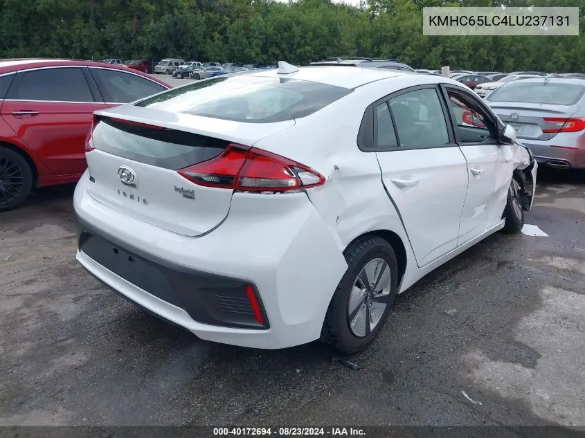 2020 Hyundai Ioniq Hybrid Blue VIN: KMHC65LC4LU237131 Lot: 40172694