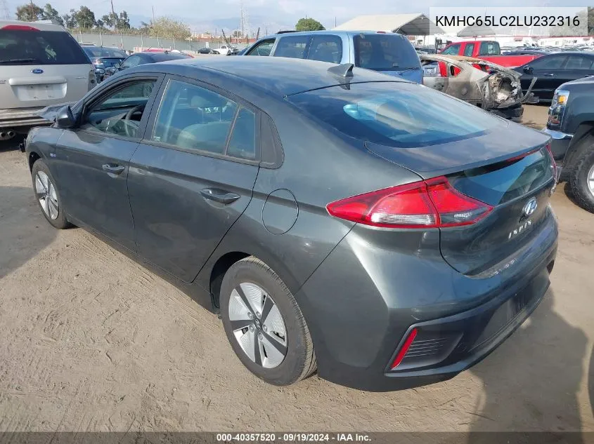 2020 Hyundai Ioniq Hybrid Blue VIN: KMHC65LC2LU232316 Lot: 40357520