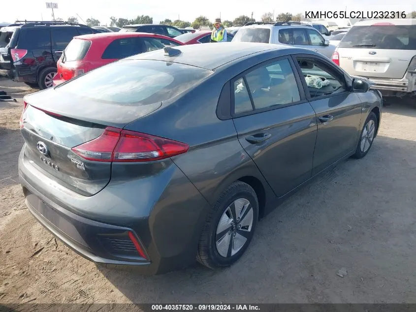 2020 Hyundai Ioniq Hybrid Blue VIN: KMHC65LC2LU232316 Lot: 40357520