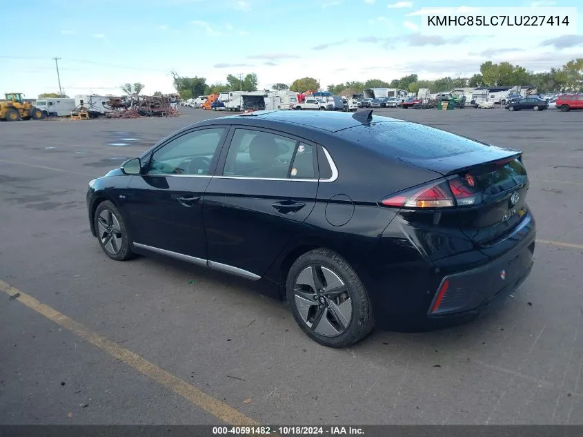 2020 Hyundai Ioniq Hybrid Sel VIN: KMHC85LC7LU227414 Lot: 40591482