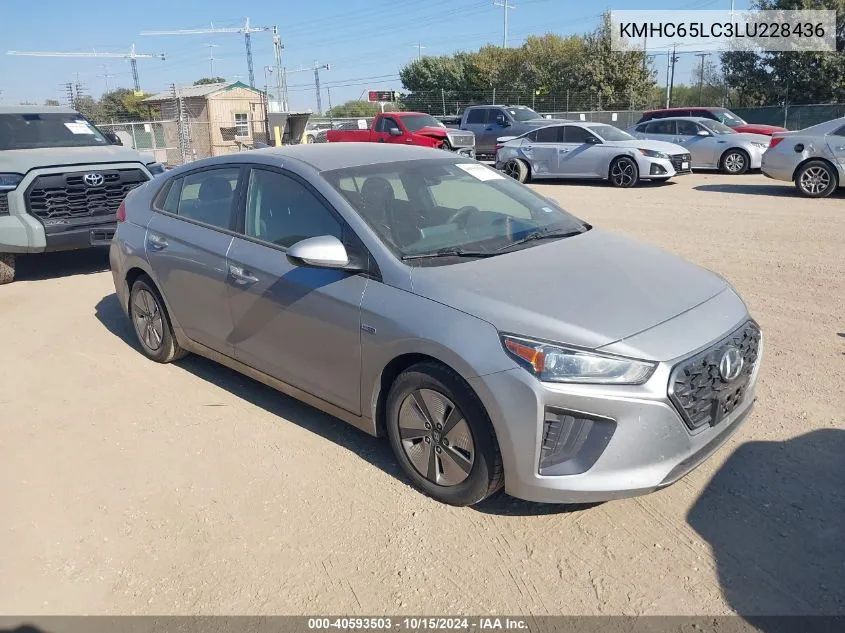 2020 Hyundai Ioniq Hybrid Blue VIN: KMHC65LC3LU228436 Lot: 40593503