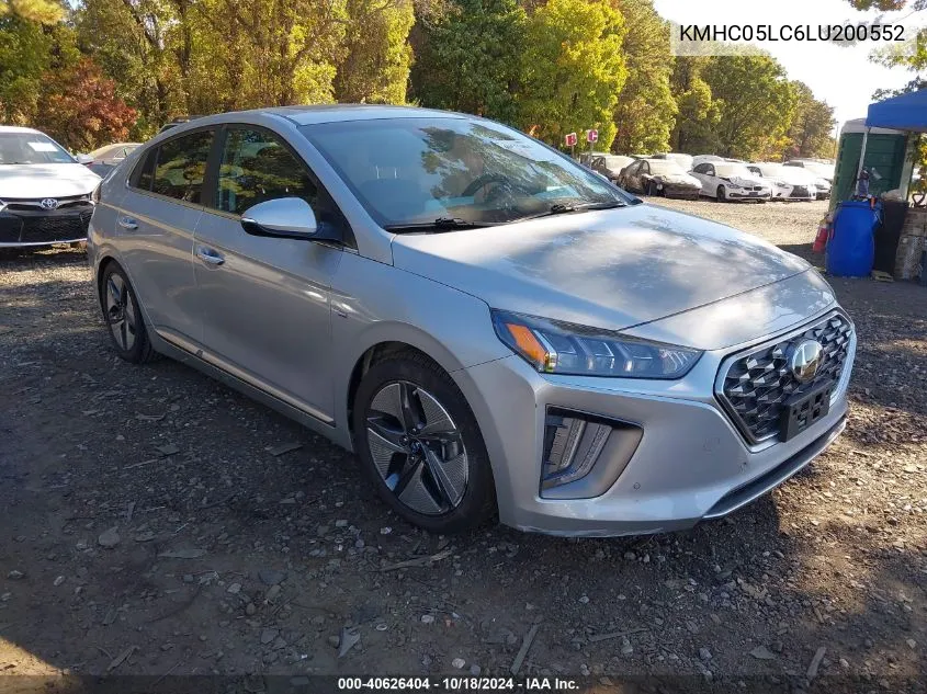 2020 Hyundai Ioniq Hybrid Limited VIN: KMHC05LC6LU200552 Lot: 40626404