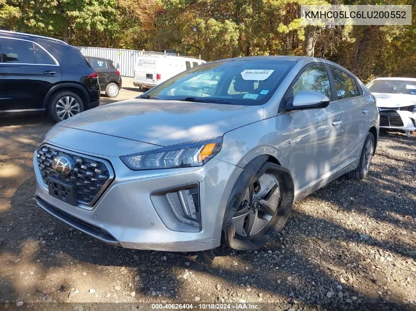 2020 Hyundai Ioniq Hybrid Limited VIN: KMHC05LC6LU200552 Lot: 40626404