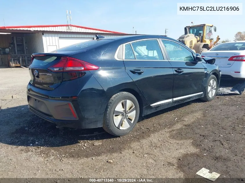 KMHC75LC2LU216906 2020 Hyundai Ioniq Hybrid Se