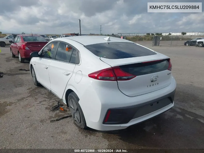 2020 Hyundai Ioniq Hybrid Se VIN: KMHC75LC5LU209884 Lot: 40723988