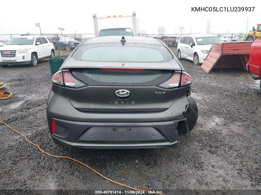 2020 Hyundai Ioniq Hybrid Limited VIN: KMHC05LC1LU239937 Lot: 40791414