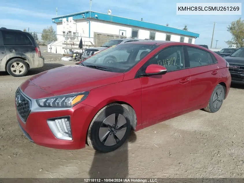 2021 Hyundai Ioniq Sel VIN: KMHC85LC5MU261269 Lot: 12118112