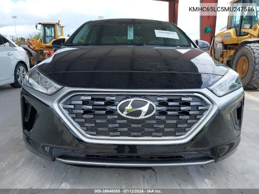 KMHC65LC5MU247586 2021 Hyundai Ioniq Hybrid Blue