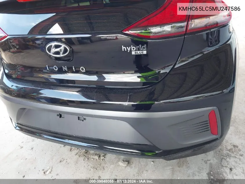 KMHC65LC5MU247586 2021 Hyundai Ioniq Hybrid Blue