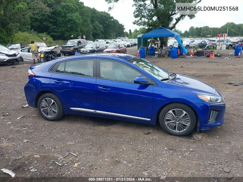 KMHC65LD0MU251568 2021 Hyundai Ioniq Plug-In Hybrid Se