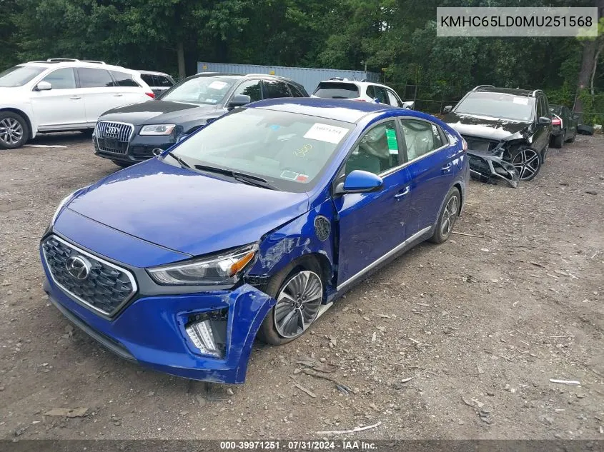 KMHC65LD0MU251568 2021 Hyundai Ioniq Plug-In Hybrid Se