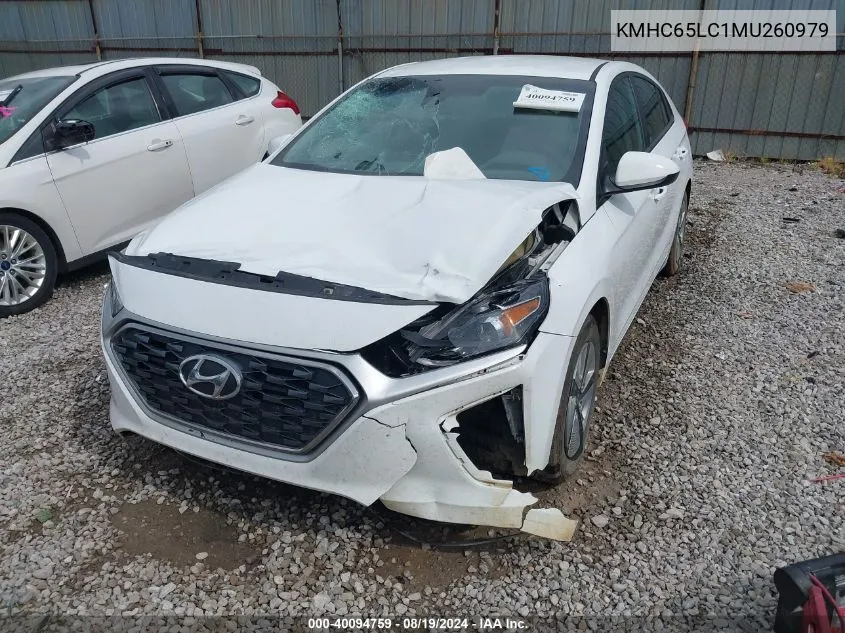 2021 Hyundai Ioniq Hybrid Blue VIN: KMHC65LC1MU260979 Lot: 40094759