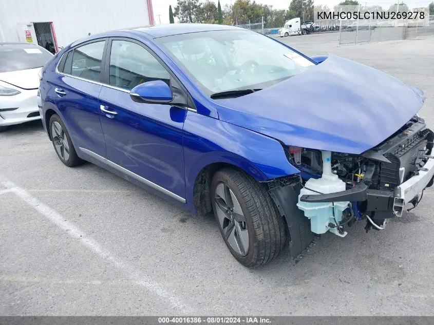 KMHC05LC1NU269278 2022 Hyundai Ioniq Hybrid Limited