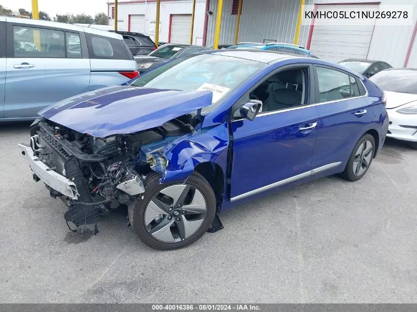 KMHC05LC1NU269278 2022 Hyundai Ioniq Hybrid Limited