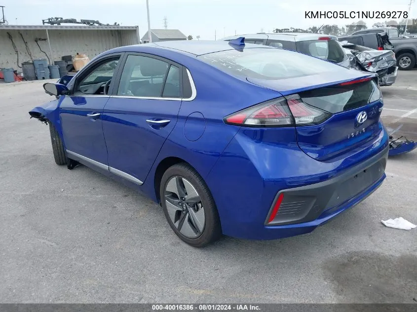 KMHC05LC1NU269278 2022 Hyundai Ioniq Hybrid Limited