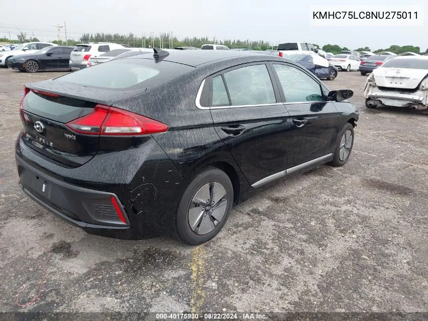 KMHC75LC8NU275011 2022 Hyundai Ioniq Hybrid Se