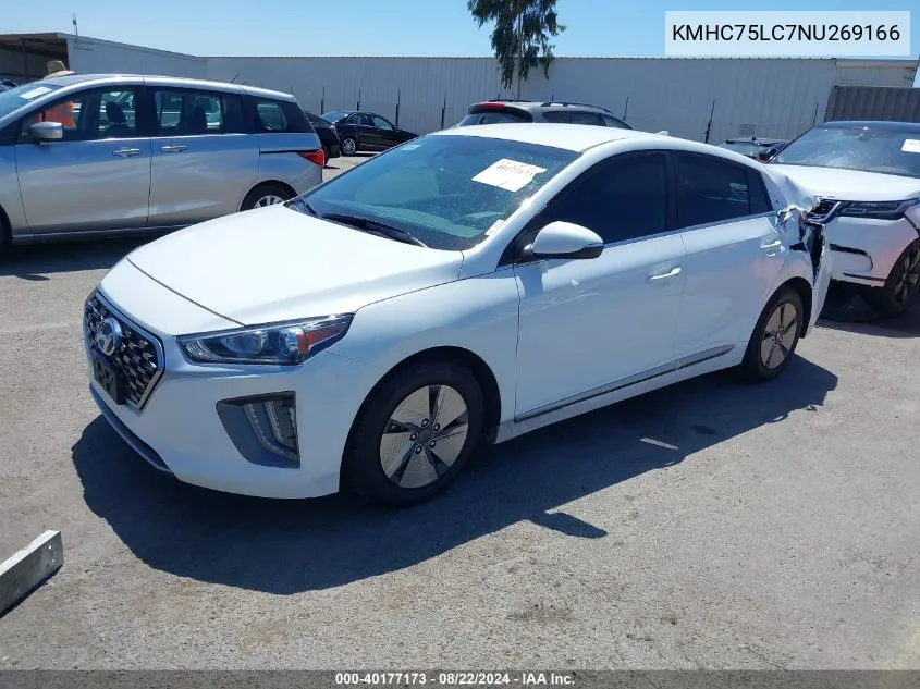 2022 Hyundai Ioniq Hybrid Se VIN: KMHC75LC7NU269166 Lot: 40177173