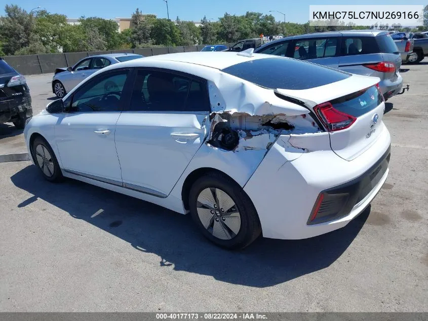 KMHC75LC7NU269166 2022 Hyundai Ioniq Hybrid Se