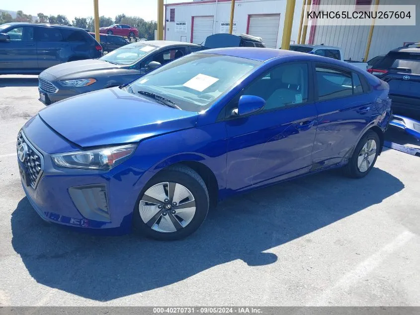 2022 Hyundai Ioniq Hybrid Blue VIN: KMHC65LC2NU267604 Lot: 40270731