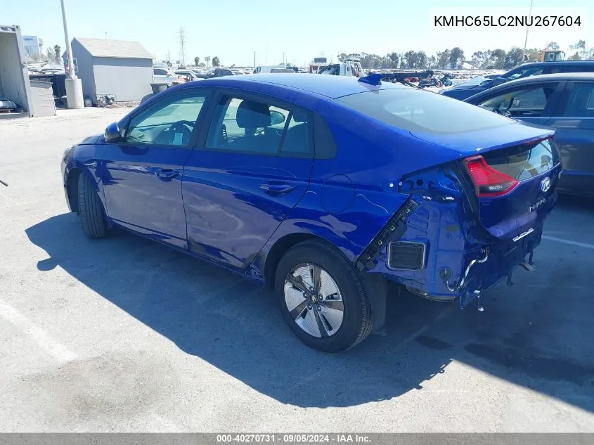 KMHC65LC2NU267604 2022 Hyundai Ioniq Hybrid Blue