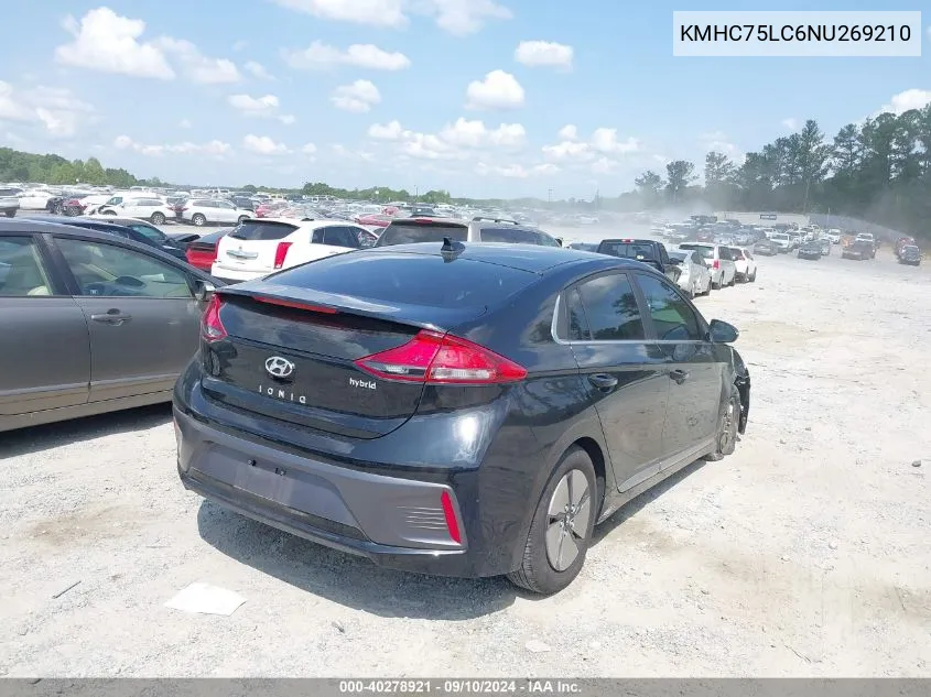 2022 Hyundai Ioniq Hybrid Se VIN: KMHC75LC6NU269210 Lot: 40278921