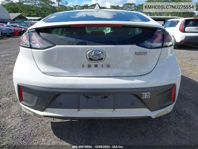 KMHC05LC7NU275554 2022 Hyundai Ioniq Hybrid Limited