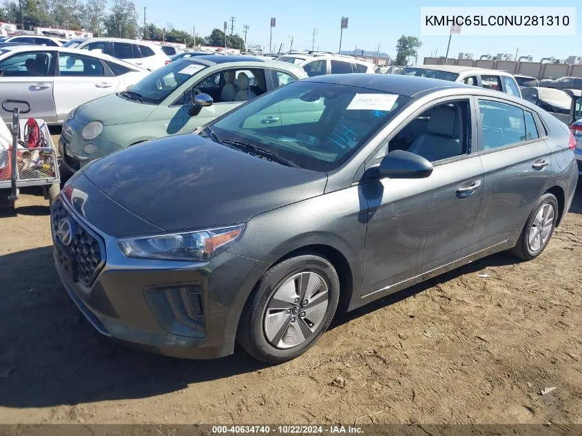 2022 Hyundai Ioniq Hybrid Blue VIN: KMHC65LC0NU281310 Lot: 40634740