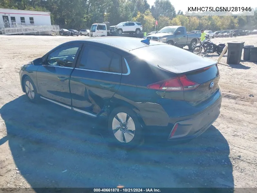 2022 Hyundai Ioniq Hybrid Se VIN: KMHC75LC5NU281946 Lot: 40661878