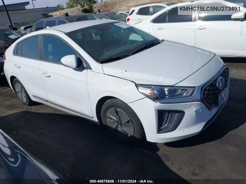 2022 Hyundai Ioniq Hybrid Se VIN: KMHC75LC5NU273491 Lot: 40675606