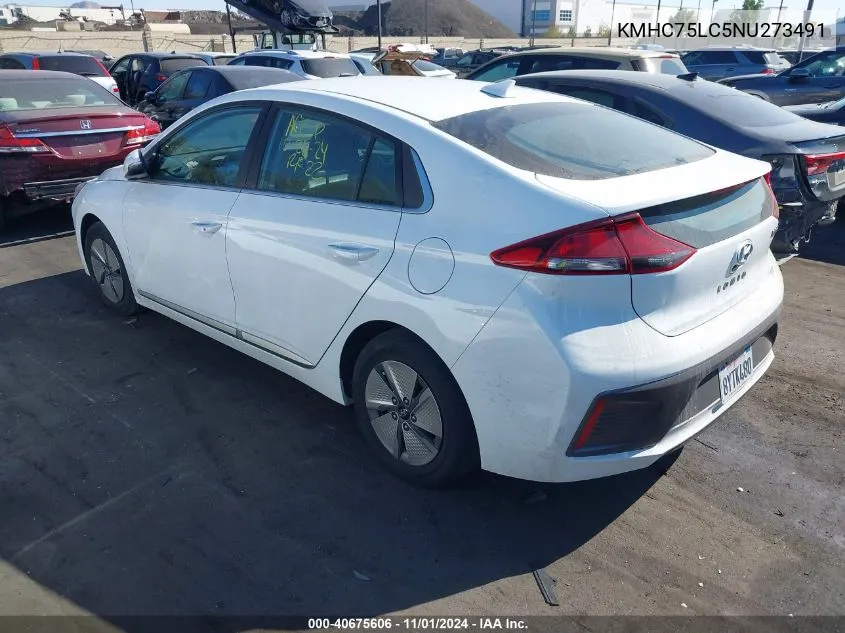 2022 Hyundai Ioniq Hybrid Se VIN: KMHC75LC5NU273491 Lot: 40675606