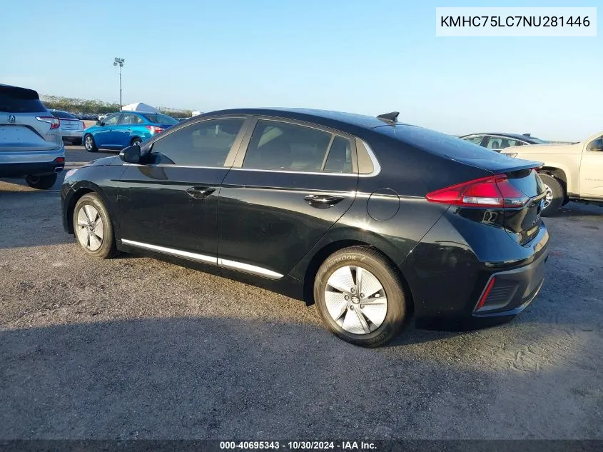 2022 Hyundai Ioniq Hybrid Se VIN: KMHC75LC7NU281446 Lot: 40695343